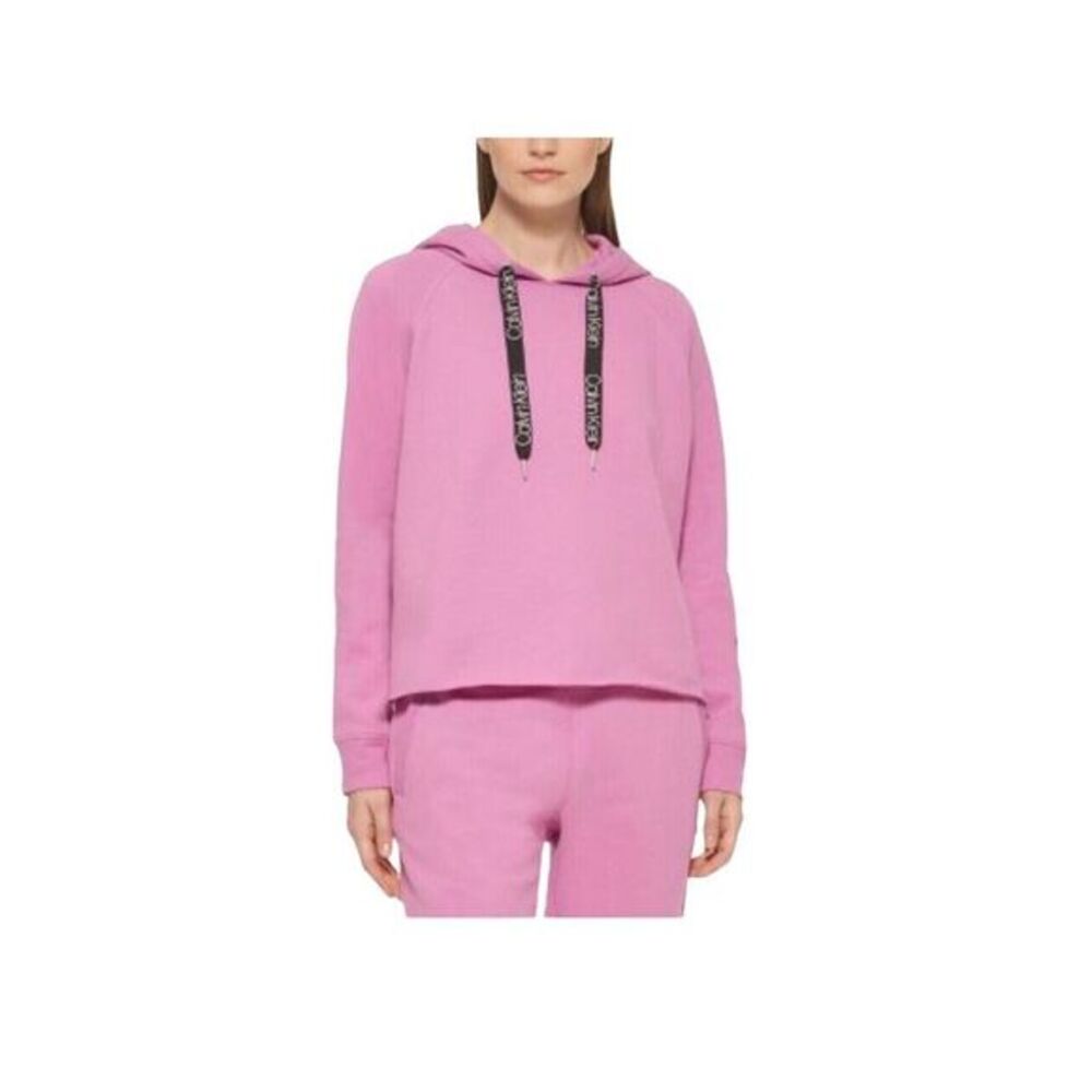 CALVIN KLEIN Fleece Lined Cropped Women's Pink Hoodie Size XL-‎ MSRP $59.50